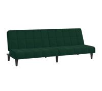 vidaXL Sofá cama de 2 plazas terciopelo verde oscuro