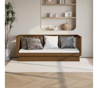 vidaXL Sofá cama de madera maciza de pino marrón miel 75x190 cm