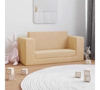 vidaXL Sofá cama de niños 2 plazas felpa suave crema