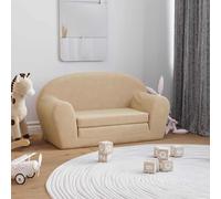 vidaXL Sofá cama infantil de 2 plazas, color crema, con suave tejido de felpa