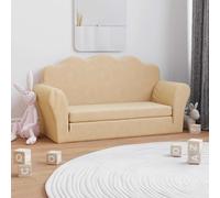 vidaXL Sofá cama de niños 2 plazas felpa suave crema