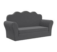 vidaXL Sofá Cama de niños 2 plazas Felpa Suave Gris Antracita