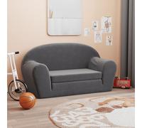 vidaXL Sofá cama de niños 2 plazas felpa suave gris antracita