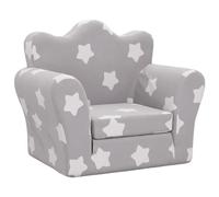 vidaXL Sofá Cama de niños Felpa Suave Gris Claro con Estrellas