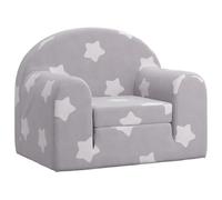 vidaXL Sofá Cama de niños Felpa Suave Gris Claro con Estrellas
