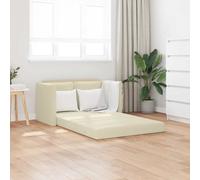 vidaXL Sofá cama de suelo 2 en 1 cuero sintético crema 112x174x55 cm