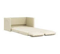 vidaXL Sofá cama de suelo 2 en 1 - Cuero sintético crema 112x174x55 cm