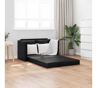 vidaXL Sofá cama de suelo 2 en 1 cuero sintético negro 112x174x55 cm