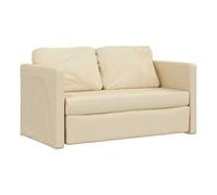 vidaXL Sofá cama de suelo 2 en 1 tela crema 112x174x55 cm