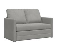 vidaXL Sofá cama de suelo 2 en 1, diván plegable tapizado, terciopelo gris claro 122x204x55 cm
