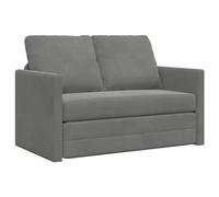 vidaXL Sofá cama de suelo 2 en 1 Terciopelo gris oscuro 2 plazas 122x204x55 cm