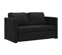 vidaXL Sofá cama de suelo 2 en 1 diván plegable tapizado terciopelo negro 122x204x55 cm