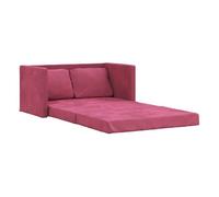 vidaXL Sofá cama de suelo 2 en 1 terciopelo rojo tinto 122x204x55 cm