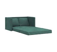 vidaXL Sofá cama de suelo 2 en 1 terciopelo verde oscuro 122x204x55 cm
