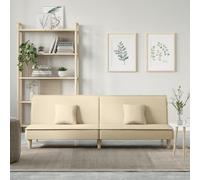 vidaXL Sofá cama de tela color crema
