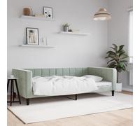 vidaXL Sofá cama de día, gris claro, 100x190 cm, tapizado en terciopelo