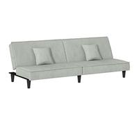 vidaXL Sofá cama de terciopelo gris claro - Cama de invitados plegable