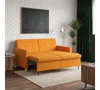 vidaXL Sofá cama desplegable Amarillo oscuro Tela