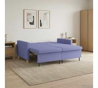 vidaXL Sofá cama desplegable Azul jeans Tela
