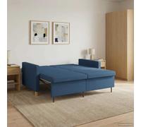 vidaXL Sofá cama desplegable Azul Tela