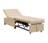 vidaXL Sofá cama desplegable Crema 194 x 67 x 82 cm Microfibra
