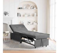 Sofá Cama Desplegable Gris Oscuro 194 X 67 X 82 Cm Microfibra Vidaxl