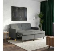 vidaXL Sofá cama desplegable Gris oscuro Tela