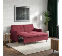 vidaXL Sofá cama desplegable Rojo vino Tela