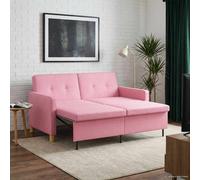 vidaXL Sofá cama desplegable Rosa Tela