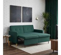 vidaXL Sofá cama desplegable Verde oscuro Tela
