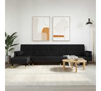 Sofá Cama En Forma De L Terciopelo Negro 271x140x70 Cm Vidaxl