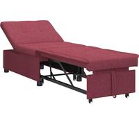 vidaXL Sofá cama extensible, color burdeos, 194 x 50 x 82 cm, tapizado en tela