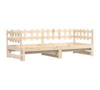 vidaXL Sofá Cama Extraíble, Estructura de Cama, Somier de Invitados, Cama Extensible para Dormitorio Salón, Madera Maciza de Pino 2X(90x200) cm