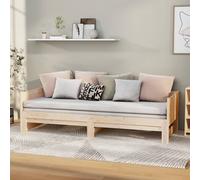 vidaXL Sofá cama extraíble madera maciza de pino 2x(90x190) cm