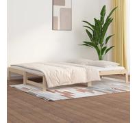 vidaXL Sofá cama extraíble madera maciza de pino 2x(90x200) cm