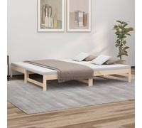 vidaXL Sofá cama extraíble madera maciza de pino 2x(90x200) cm