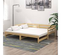 vidaXL Sofá cama extraíble madera maciza de pino 2x(90x200) cm