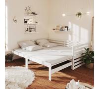 vidaXL Sofá cama extraíble madera maciza de pino blanco 2x(90x200) cm