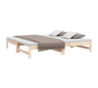 vidaXL Sofá Cama Extraíble para Invitados Plegable Mobiliario Mueble Multiusos Salón Sala de Estar Madera Maciza de Pino 2X(75x190) cm