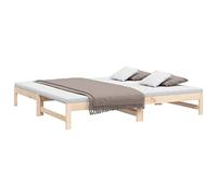 vidaXL Sofá Cama Extraíble para Invitados Plegable Mobiliario Mueble Multiusos Salón Sala de Estar Madera Maciza de Pino 2X(90x200) cm