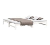 vidaXL Sofá Cama extraíble Madera Maciza de Pino Blanco 2X(100x200) cm
