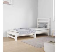 vidaXL Sofá cama extraíble sin colchón blanco 2x(90x190) cm