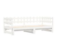 vidaXL Sofá Cama Extraíble, Somier de Invitados, Estructura de Cama Extensible, Mueble de Salón Dormitorio, Madera Maciza de Pino Blanco 2X(90x200) cm