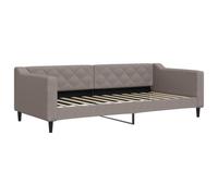 vidaXL Sofá cama individual, color taupe, 90x200 cm, tapizado en tela