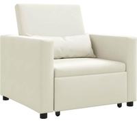 vidaXL: Sofá cama individual con ruedas, color crema, tapizado en terciopelo