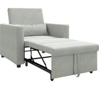 vidaXL: Sofá cama individual con ruedas, color gris claro, tapizado en terciopelo