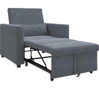 vidaXL: Sofá cama individual con ruedas, color gris oscuro, tapizado en terciopelo