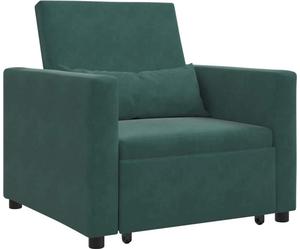 vidaXL: Sofá cama individual convertible, con ruedas, color verde oscuro, tapizado en terciopelo