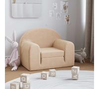 vidaXL Sofá cama infantil de felpa suave, mini para niños, crema
