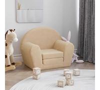 vidaXL Sofá cama infantil de felpa suave color crema